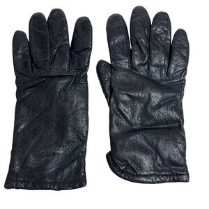 Grandoe Vintage Black Perforated Leather Gloves Womens Size XL Warm